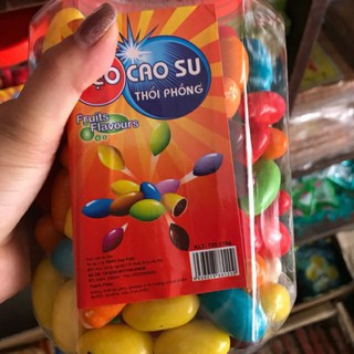lọ kẹo cao su hình quả nhót có nhân sắc mầu