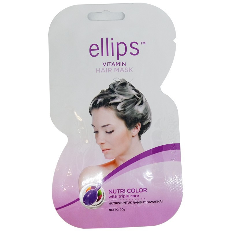 Mặt Nạ Ủ Tóc Ellips Nutri Color / Ellips Màu Tím (Hộp 12 Gói) - Dành Cho Tóc Nhuộm - Victory Pharmacy