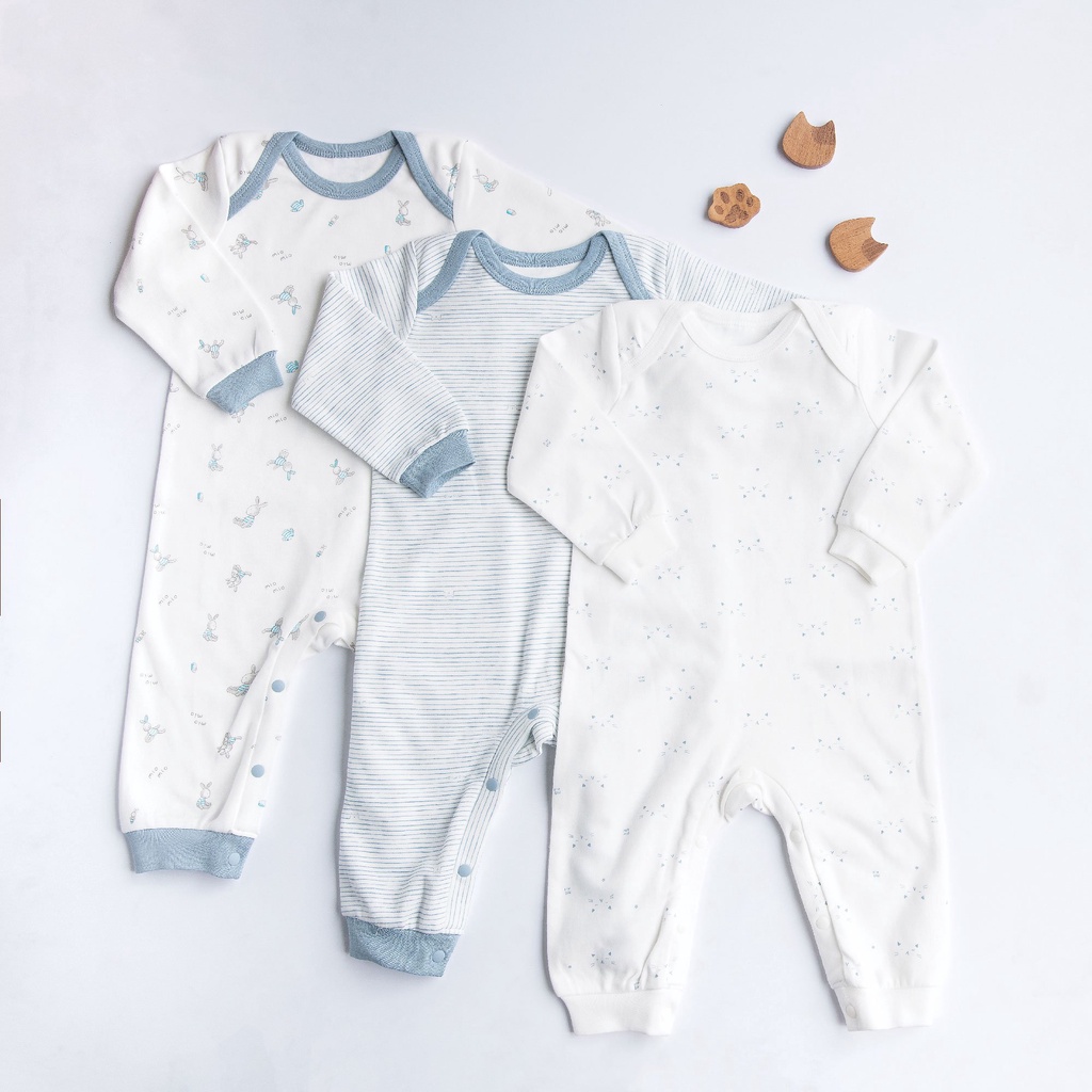 Jumpsuit Tay Dài Thu Đông MIOMIO - Cho Bé Trai, Bé Gái (Từ 3-12 tháng), Vải Interlock Cotton.