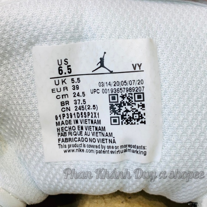 [ Pkdsneaker25 ] Giày Jordan trắng cổ thấp full white hàng TC