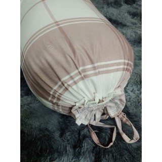 Vỏ gối ôm cotton tici kẻ vải mềm đẹp, có riềm bèo