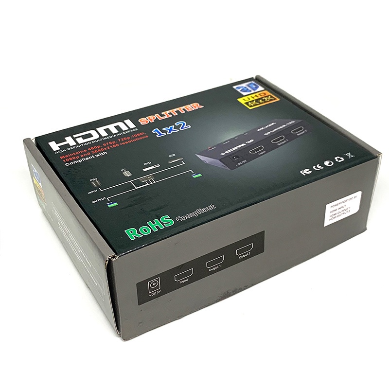 [Mã ELHACE giảm 4% đơn 300K] Bộ Chia HDMI 1 Ra 2 4k*2K - Loại Mạch Dài, Có Nguồn Rời