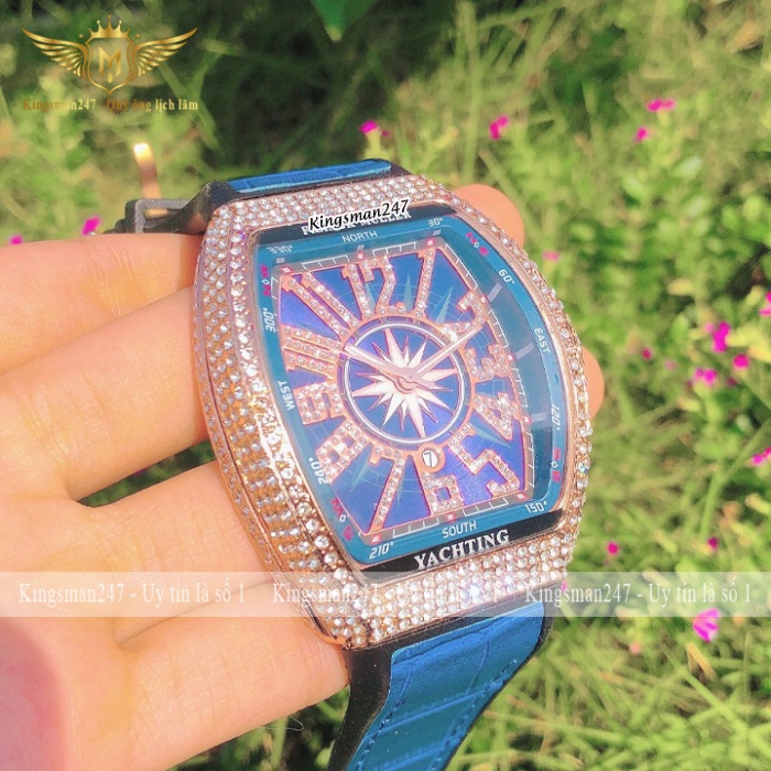 Đồng hồ nam chính hãng FM 8155 đính đá đẹp cao cấp, dây cao su bọc da, thời trang sang trọng, đẳng cấp [Tặng thêm pin] | BigBuy360 - bigbuy360.vn