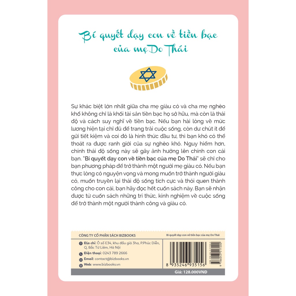 BIZBOOKS - Sách Bí quyết dạy con về tiền bạc của mẹ Do Thái