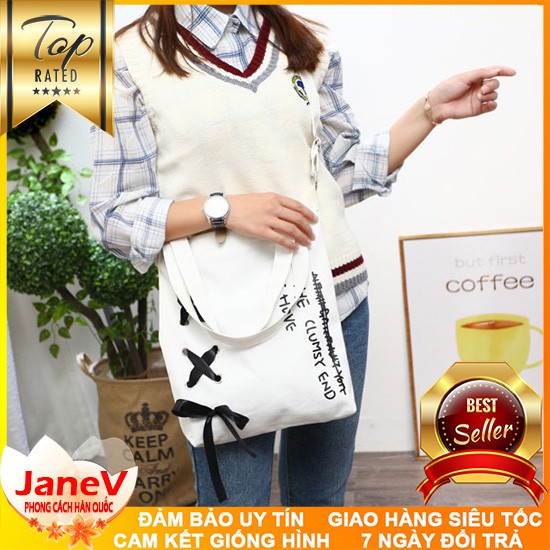 Túi Vải Tote The Clumsy Cao Cấp Thời Trang Hàn Quốc TVNN202