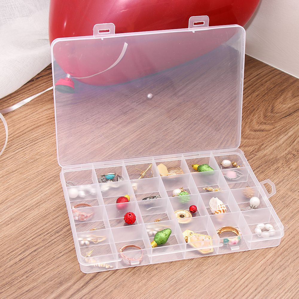 Hộp nhựa 24 ngăn đựng trang sức tiện lợi