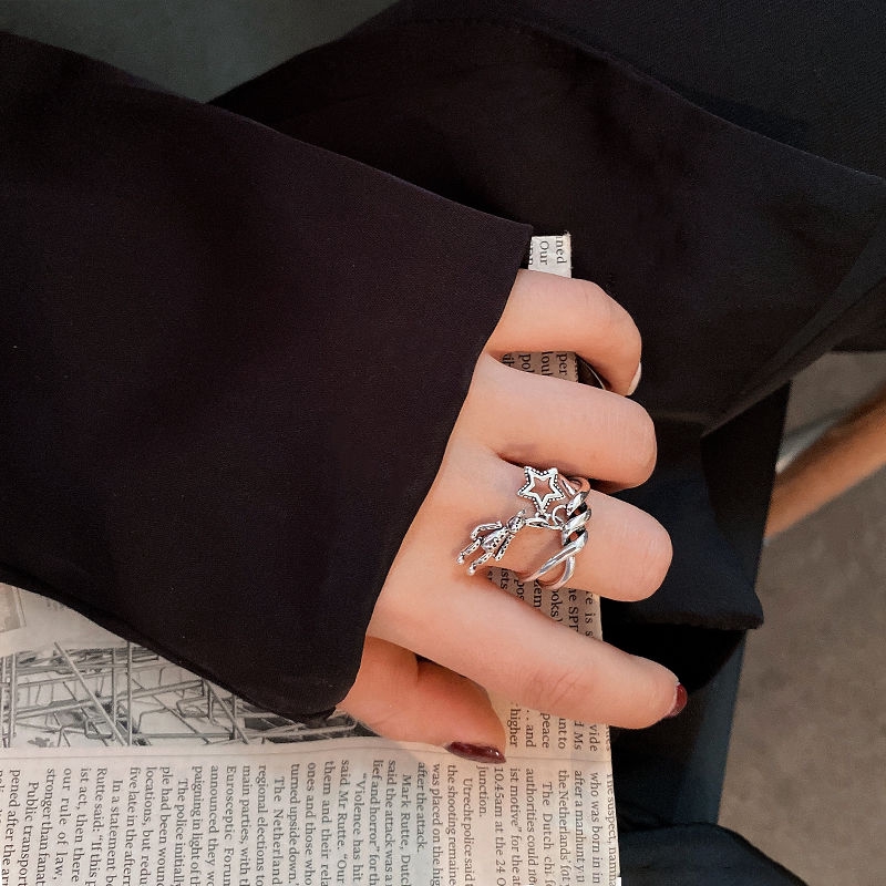 Nhẫn kim loại phong cách Hàn Quốc cá tính cho nữ