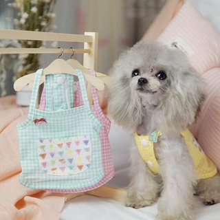 Áo ba lỗ caro teddy bichon cho chó mèo