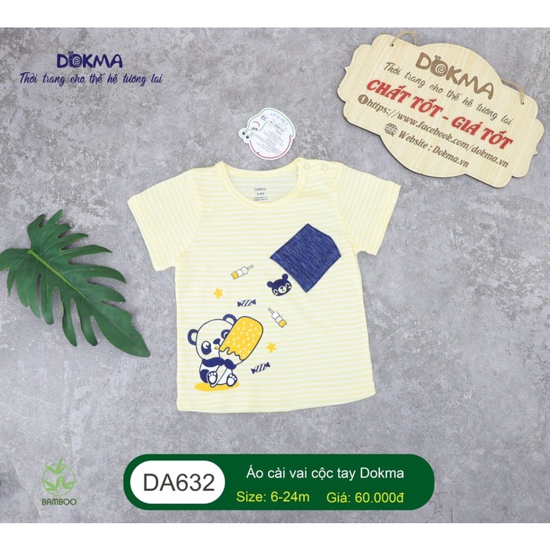 Áo cộc tay cài vai bé trai DOKMA DA632 (Sz 6-24m)