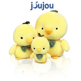 Gấu bông gà đeo nơ Jujou let's play chất liệu vải nhung mềm mịn co giãn bốn chiều độ đàn hồi tốt an toàn cho bé
