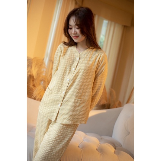 SP000123 Bộ ngủ kẻ đỏ dài tay | BigBuy360 - bigbuy360.vn