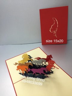 Bát Mã 2  -  Horse  -  Thiệp 3D