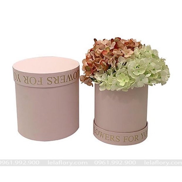 Set 2 chiếc hộp trụ tròn cắm hoa tươi, hoa sáp FLOWERS FOR YOU - THH0081