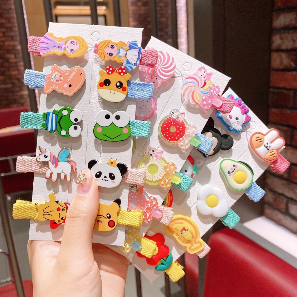 Set 10 kẹp tóc phong cách hoạt hình xinh xắn cho các bé