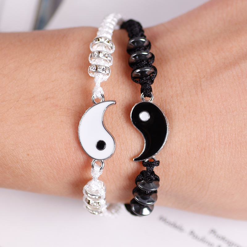 Set 1 / 2 Vòng Tay Bện Dây Thủ Công Cho Cặp Đôi