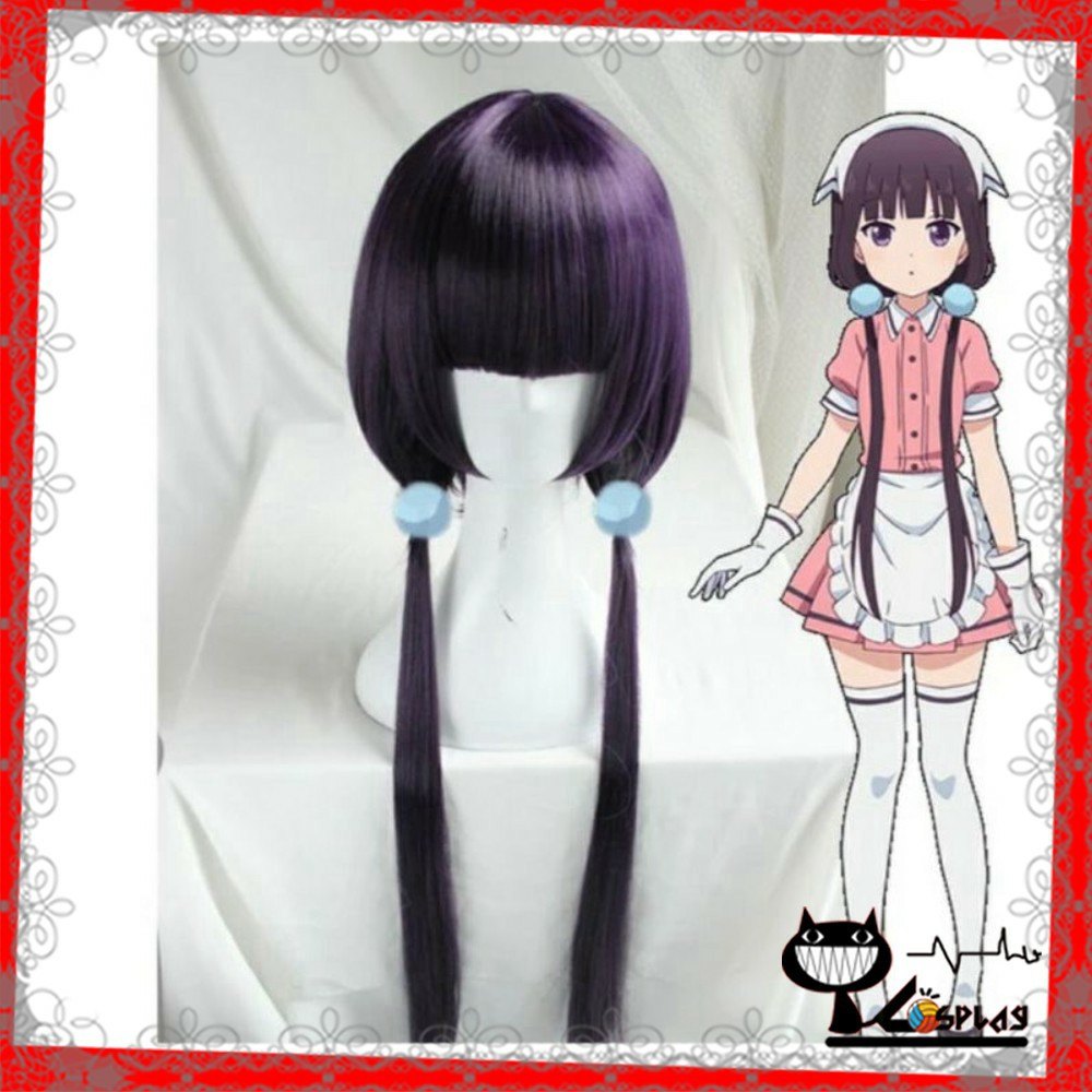 [Sẵn] Wig/tóc giả cosplay Maika Sakuranomiya - Blend S màu tím đen [Miu Cosplay]