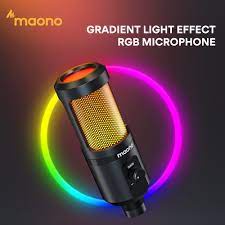 MAONO Mic chơi game micro để bàn AU-PM461TR RGB USB Condenser Có Tăng âm Mic và Đèn RGB thích hợp livestream chơi PC gam