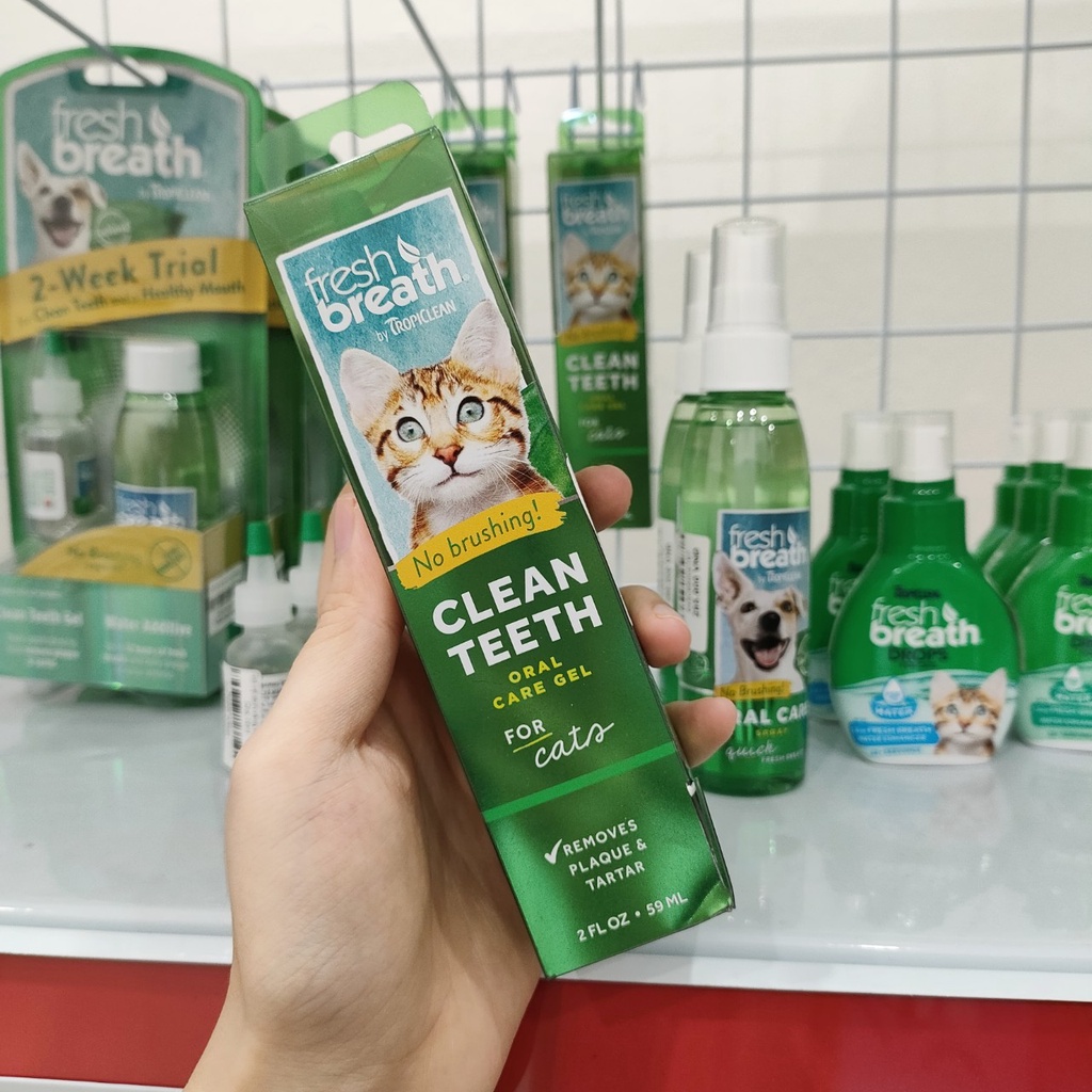 59ml - FRESH BREATH GEL LÀM SẠCH RĂNG MIỆNG CHO CHÓ MÈO - CLEAN TEETH ORAL CARE GEL