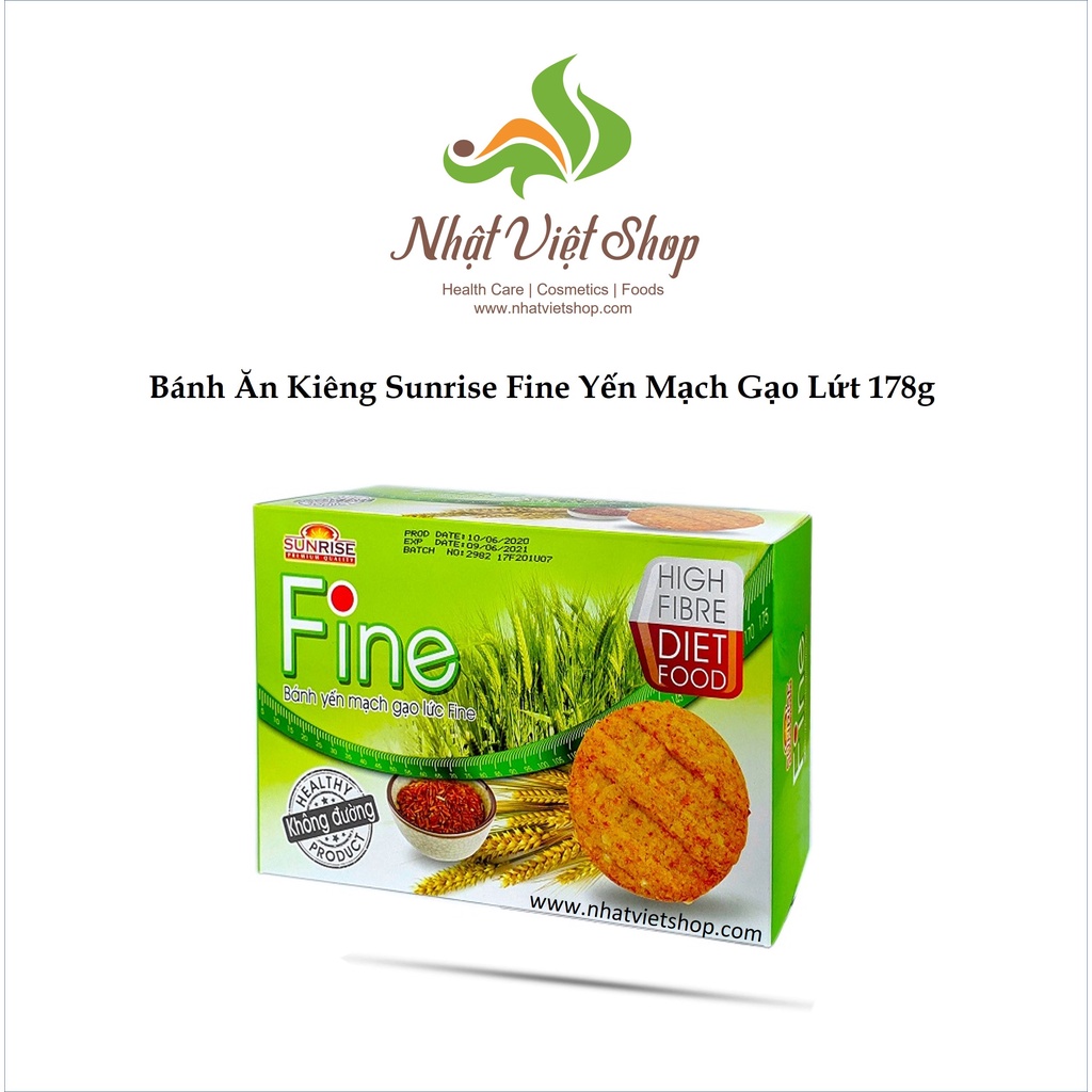 Bánh Ăn Kiêng Sunrise Fine Yến Mạch 178g