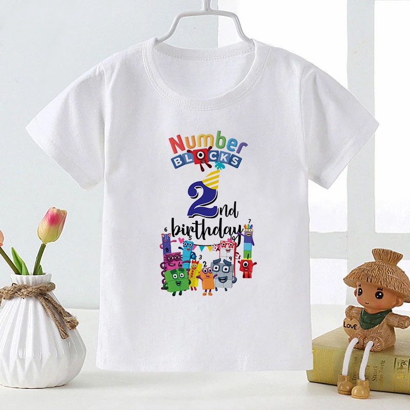 Áo thun bé trai và bé gái in hình Numberblock Happy Birthday bé siêu cute, chất liệu cotton thoáng mát SSSHOP
