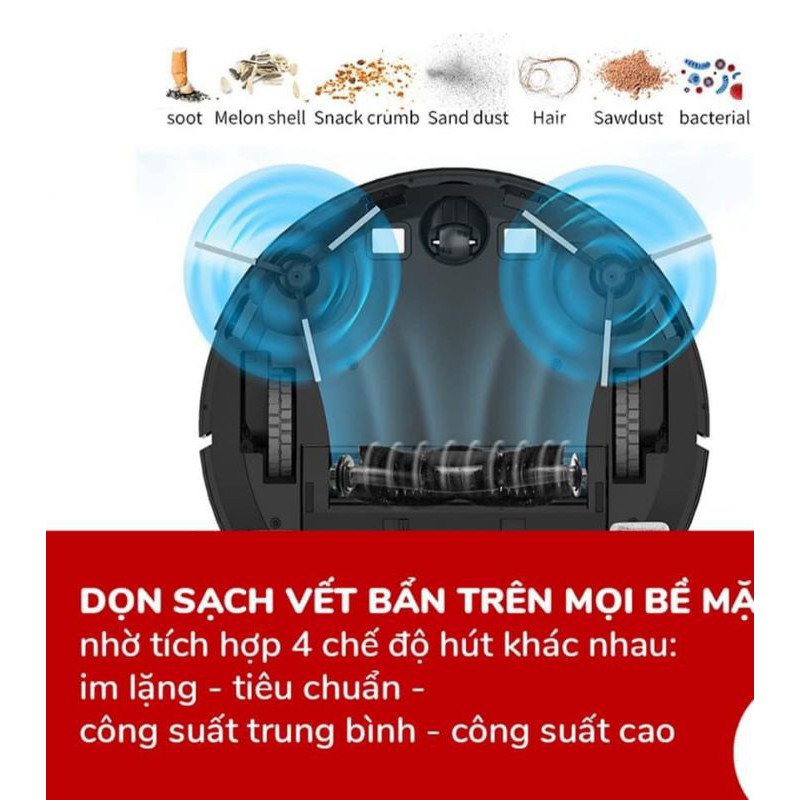 [ Điều Khiển Qua Giọng Nói ] ROBOT Hút Bụi Lau Nhà KUCHEN Nhập Khẩu Đức ,Pin LG 2600MAh ,Thời Gian Chạy 150 Phút ,