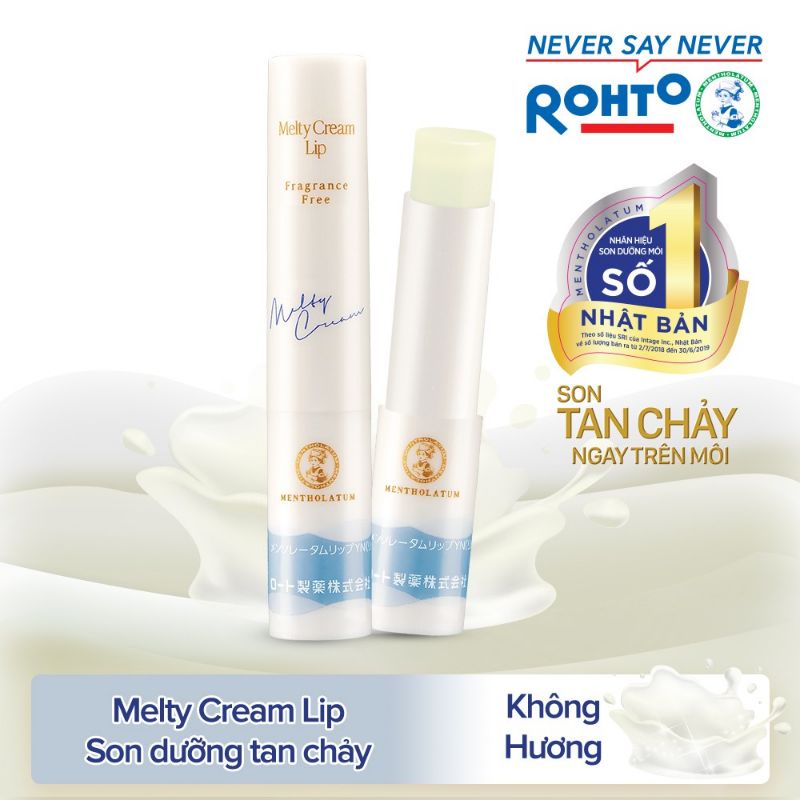 Son Tan Chảy Dưỡng Môi Chống Nắng Melty Cream Lip ( Hương vani, không hương, mật ong)