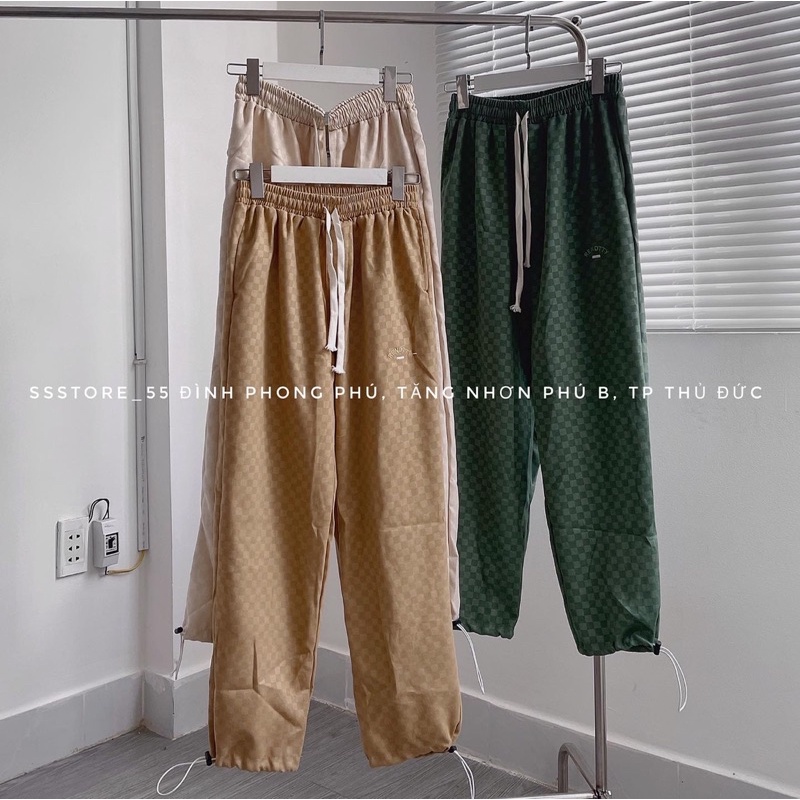 Quần jogger nỉ ô vuông chữ RENDTTY nhiều màu form rộng unisex_SSSTore