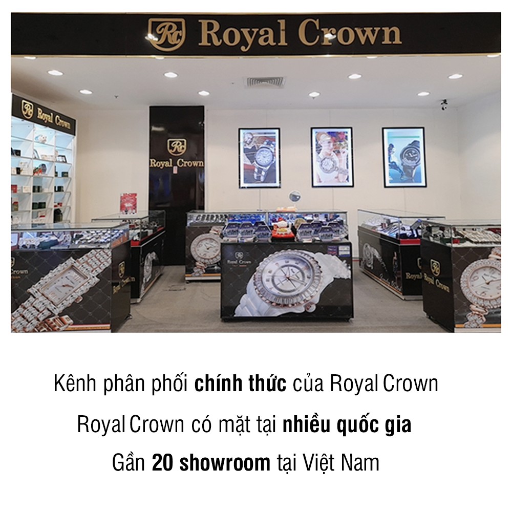 Đồng hồ nữ Chính hãng Royal Crown 4604 dây da vỏ trắng