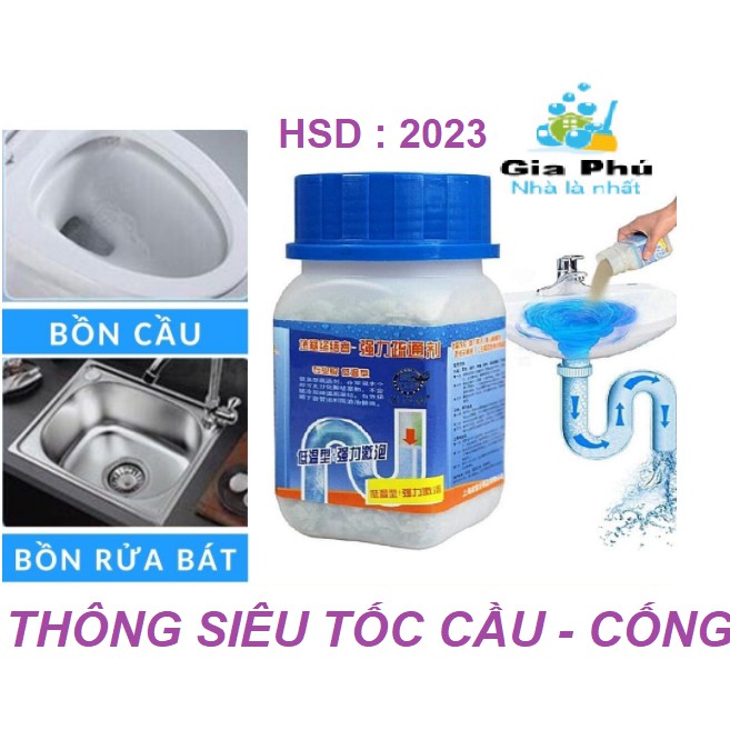 Thông tắc cầu cống siêu mạnh 260gram Gia Phú