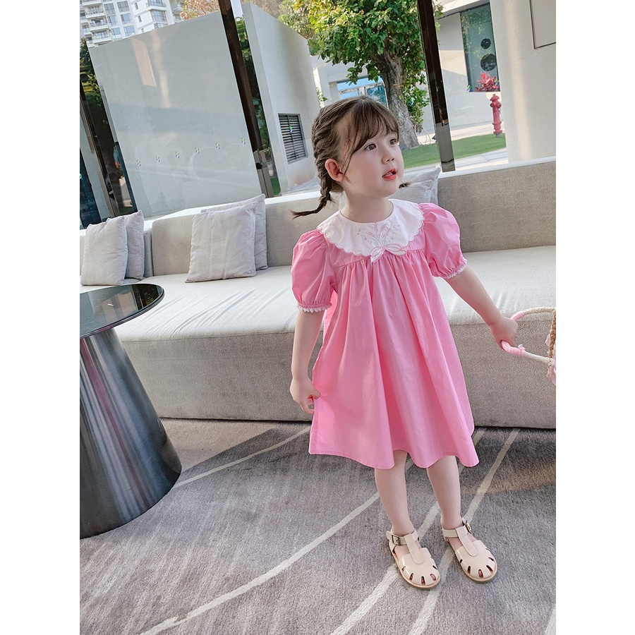 Đầm công chúa tay phồng cổ búp bê xinh xắn cho bé gái 3-8 tuổi