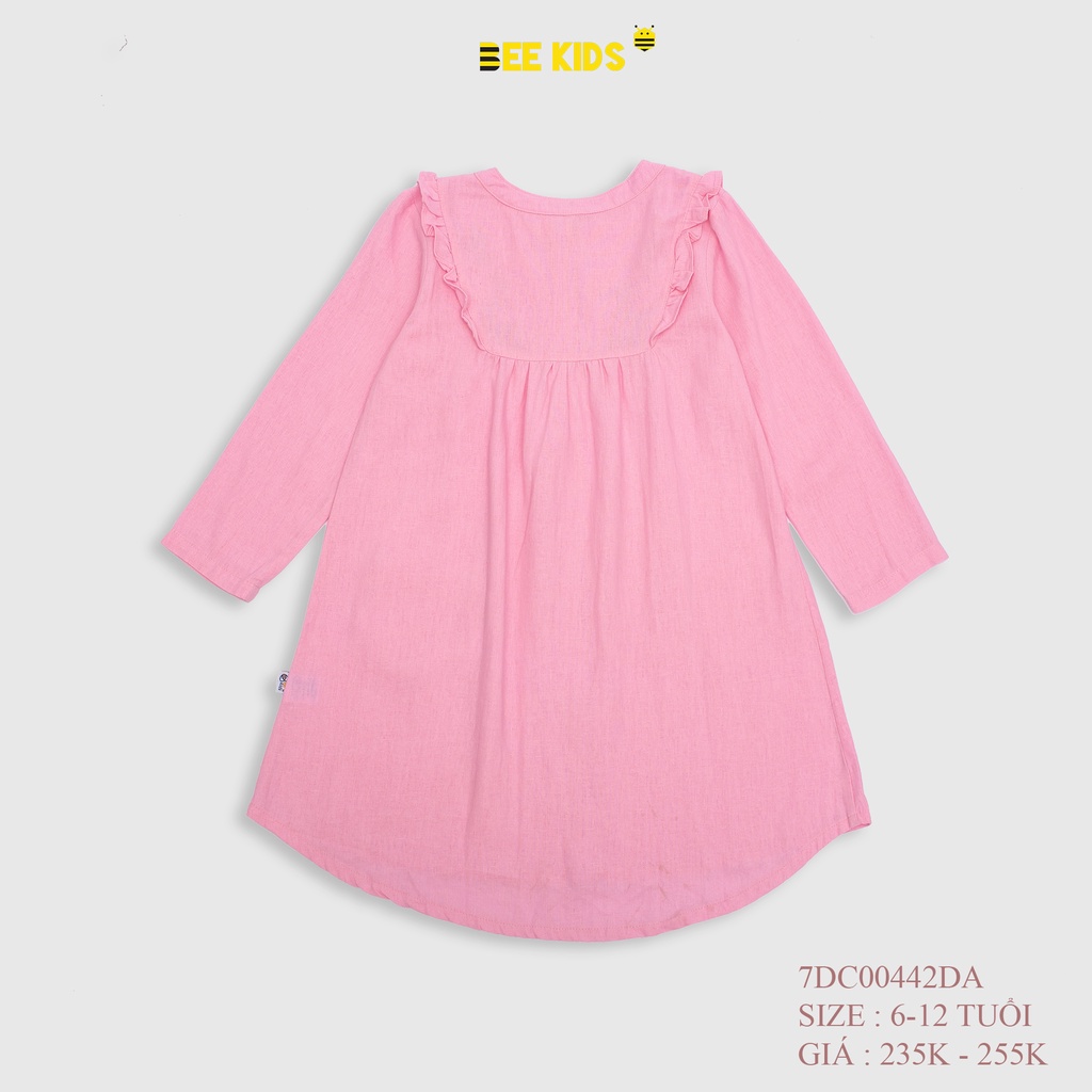 Váy Dài Tay Bé Gái Bee Kids Chất Liệu LinenLoại 1 Mềm Mịn , Không Bai Không Xù (6-12 Tuổi)7DC00442DA