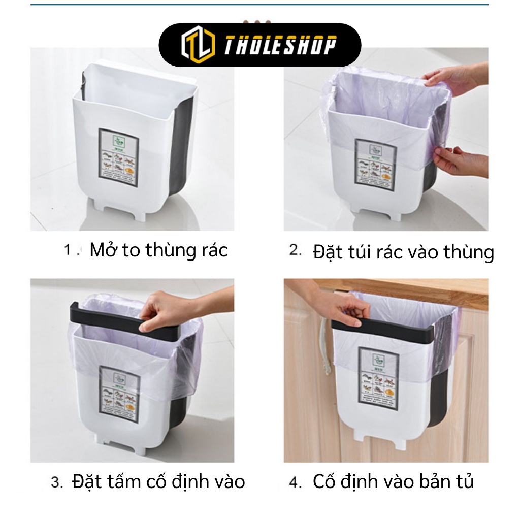 Thùng Rác Treo Nhà Bếp - Thùng Rác Gấp Gọn Treo Cánh Cửa Tủ Bếp, Xe Hơi Tiện Dụng 9184