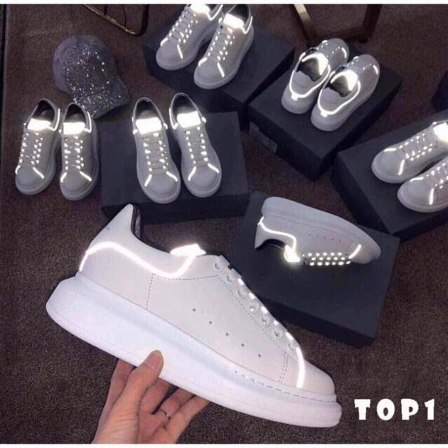 Giầy Thể Thao Sneaker Nam Nữ M.c Gót Phối Da Cute Nâng Đế 5cm