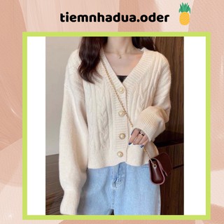 Áo cardigan croptop len lông thỏ mềm mịn hot 2021