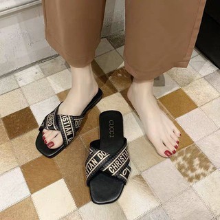 (Order 7-10 ngày) Dép bệt quai, sandal chéo đen full size 40-43