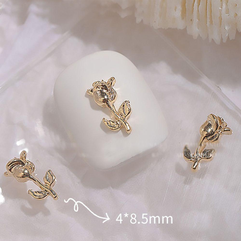 Phụ Kiện Hoa Trang Trí Móng Tay Bằng Kim Loại Thanh Lịch|Màu Sắc Phụ Kiện Trang Trí Móng Tay 3D Hình Hoa Xinh Xắn