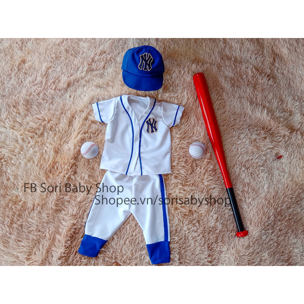 Trang Phục Bóng Chày Cho Bé Kèm Nón