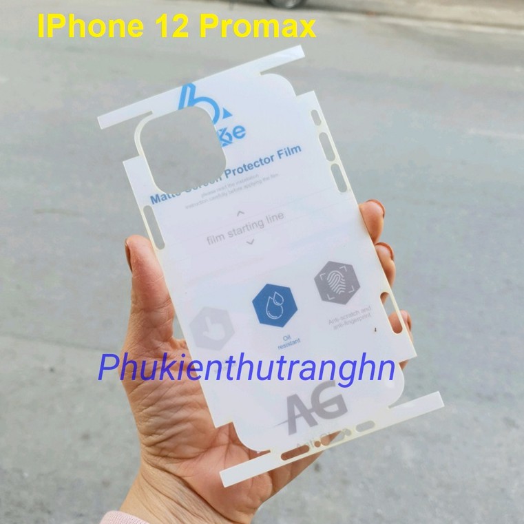 Dán PPF IPhone12 Pro Max mặt sau nhám chống vân tay full viền siêu dính kháng trầy xước cực tốt