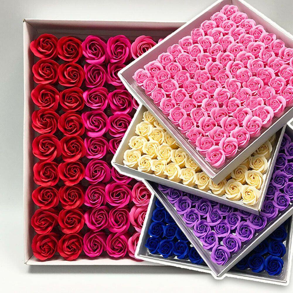 Hộp Quà 81 Xà Phòng Hoa Hồng Lãng Mạn Dùng Làm Quà Tặng Valentine / Giáng Sinh / Đám Cưới