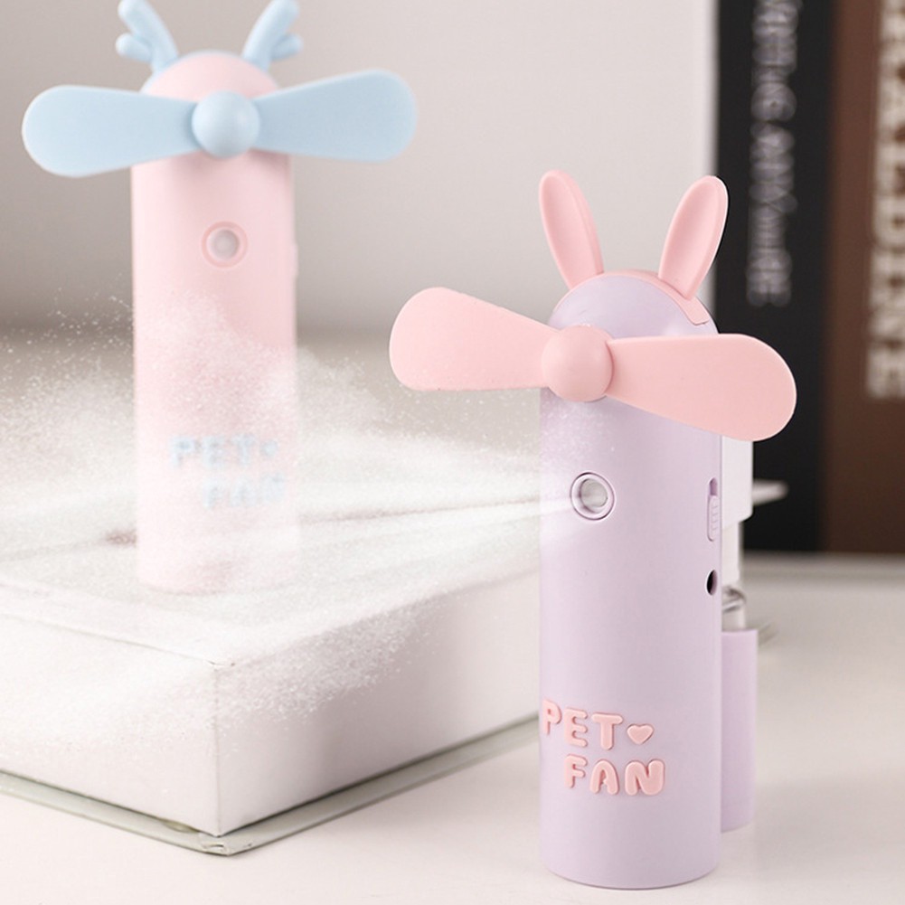 Quạt mini cầm tay dễ thương,Quạt sạc điện cầm tay có phun sương -dc4004 | BigBuy360 - bigbuy360.vn