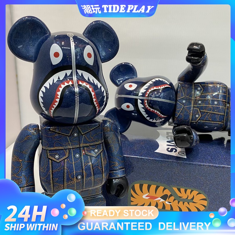 BAPE Đồ trang trí Nhân Vật Bearbrick& Levi's 400% 28cm Cao Cấp