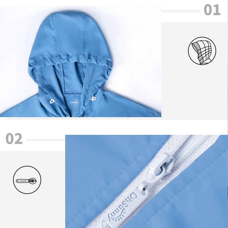Áo khoác OhSunny UPF50+ chống tia UV thoáng khí trọng lượng nhẹ thời trang cho nữ