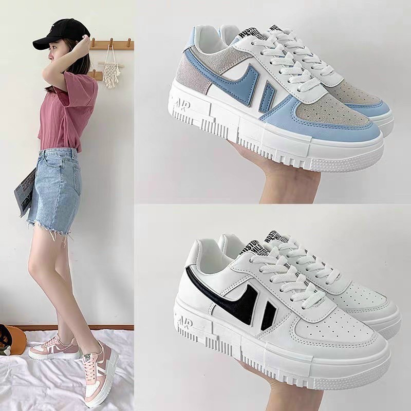 Giày thể thao nữ 66 đế bằng, Giày sneaker nữ thấp cổ kiểu dáng Hàn quốc | BigBuy360 - bigbuy360.vn