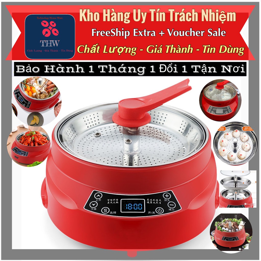 |THW.ASIA| Nồi Lẩu Tầng ĐA NĂNG nâng lên hạ xuống. Nấu cơm,xôi,lẩu,hấp,.. hàng hãng cao cấp