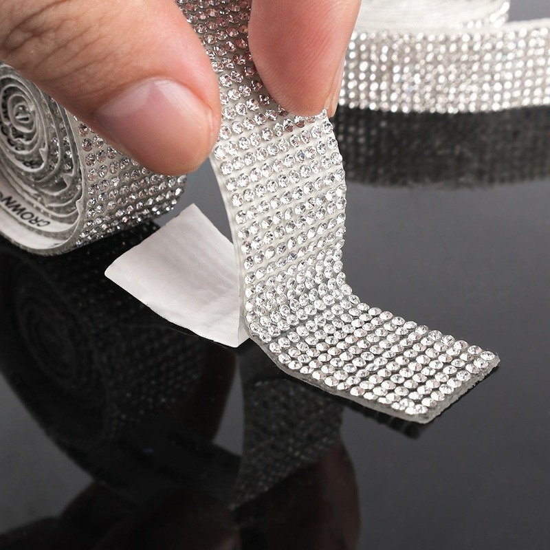 1 Cuộn Băng Keo Đính Đá Pha Lê Lấp Lánh Đa Năng Trang Trí Xe Hơi/ Xe Hơi DIY