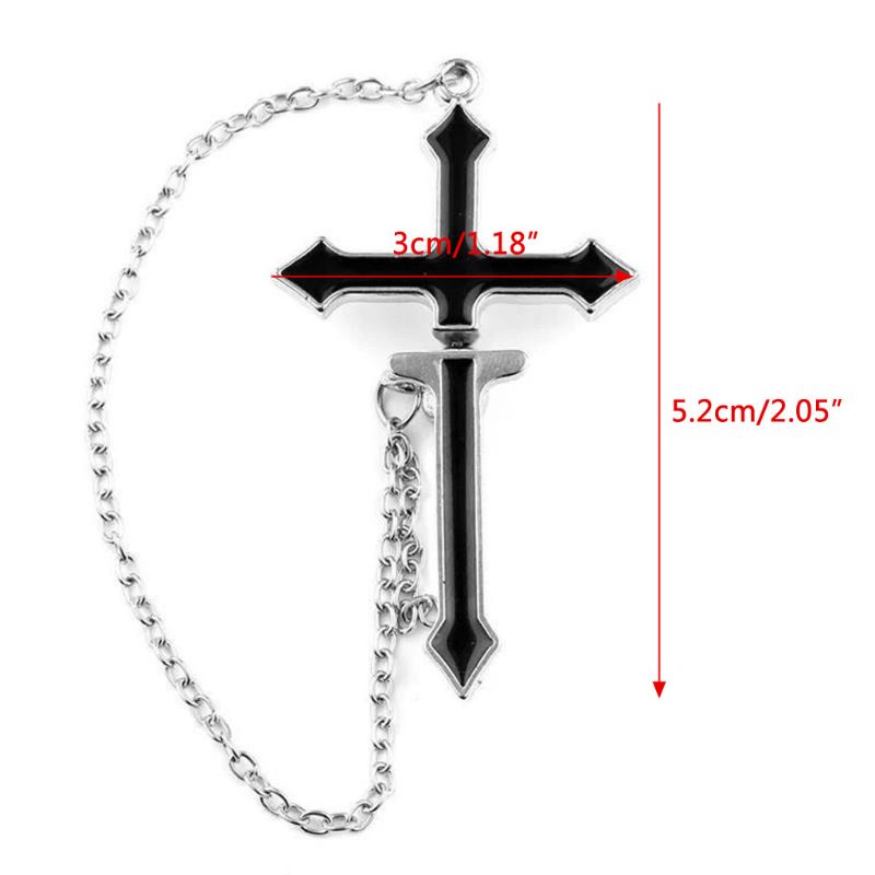 1 khuyên đeo vành tai dáng dài hình thánh giá phong cách punk hiphop