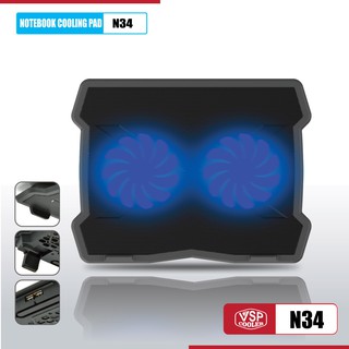 Đế tản nhiệt cho laptop Notebook cooler pad N34 LED