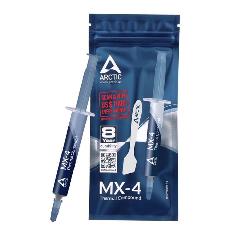 Keo tản nhiệt xilanh hiệu năng cao ARCTIC MX4-4g -PC keo ống lớn hàng tốt, chất lượng cao