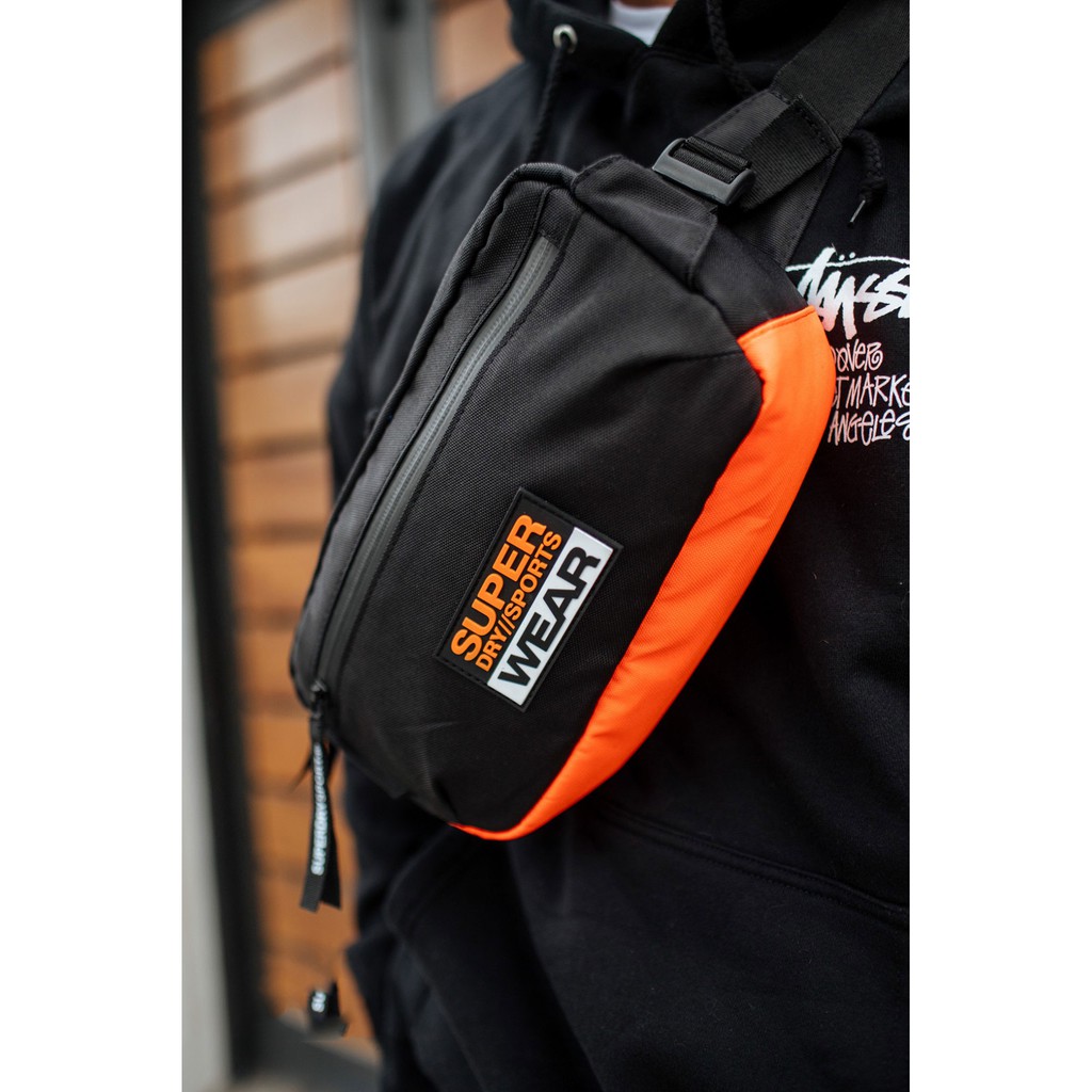 Túi bao tử đeo chéo nam nữ Super Dry Sport Wear Bum Bag đệm êm chống sốc