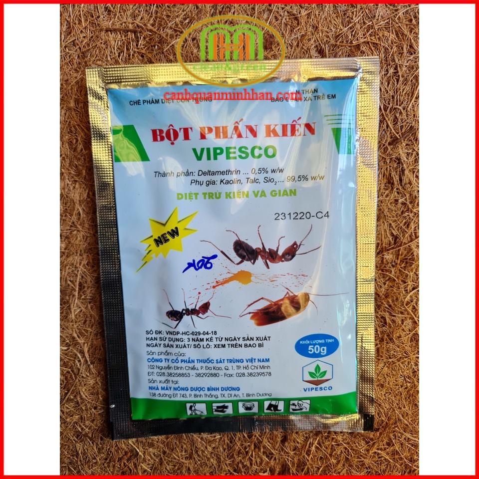Chế phẩm diệt kiến gián sinh học, bột phấn kiến Vipesco 50gr